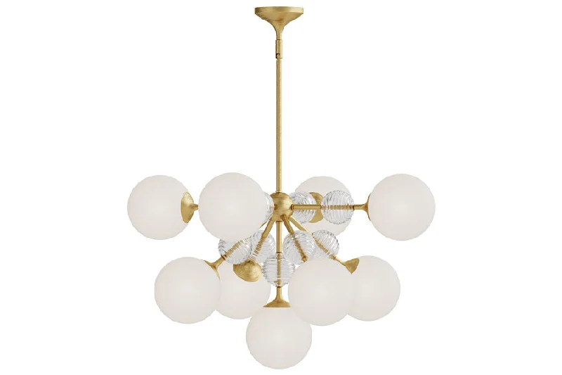 Brushed Gold/Opal Glass