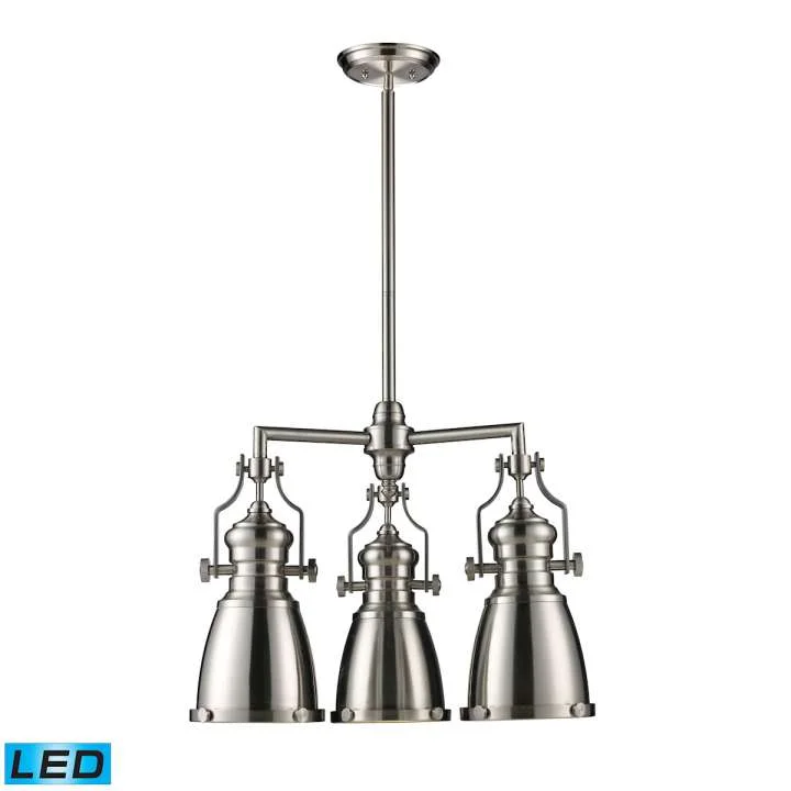 Chandeliers with Metal Frames in Black FinishChandeliers with Metal Frames in Black FinishChadwick 3-Light Chandelier in Satin Nickel with Matching Shades - Includes LED Bulbs