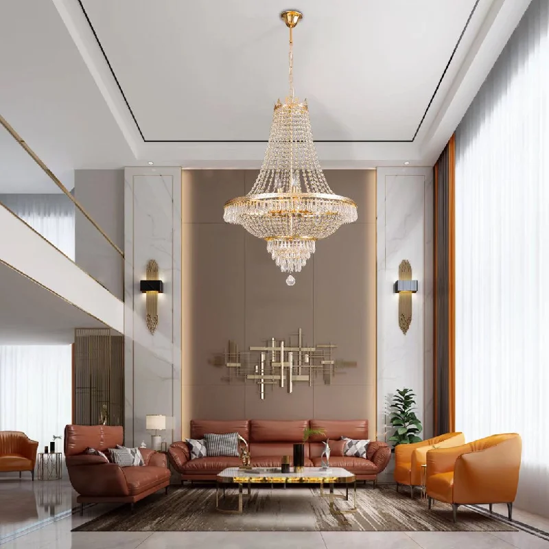 Chandeliers with Metal Frames in Copper FinishChandeliers with Metal Frames in Copper FinishClassy Glam Gold Faux Crystal Chandelier By Homeroots