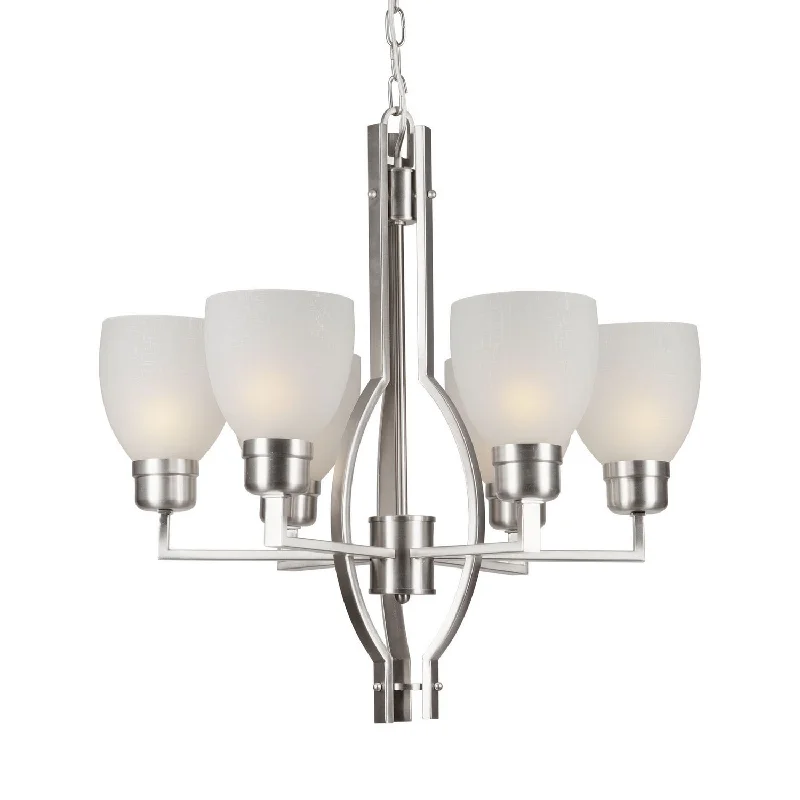 Industrial Iron Chandeliers for Loft - Inspired SpacesIndustrial Iron Chandeliers for Loft - Inspired SpacesForte 2555-06-55 Chandelier Light - Brushed Nickel