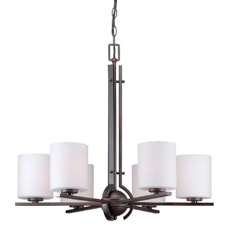 Chandeliers with Colored Glass for a Splash of ColorChandeliers with Colored Glass for a Splash of ColorForte 2602-06-32 Chandelier Light - Antique Bronze