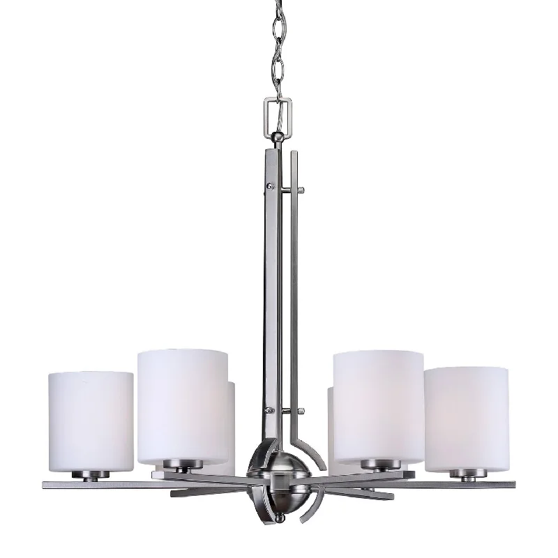 Chandeliers for High Ceilings to Fill Vertical SpaceChandeliers for High Ceilings to Fill Vertical SpaceForte 2602-06-55 Chandelier Light - Brushed Nickel