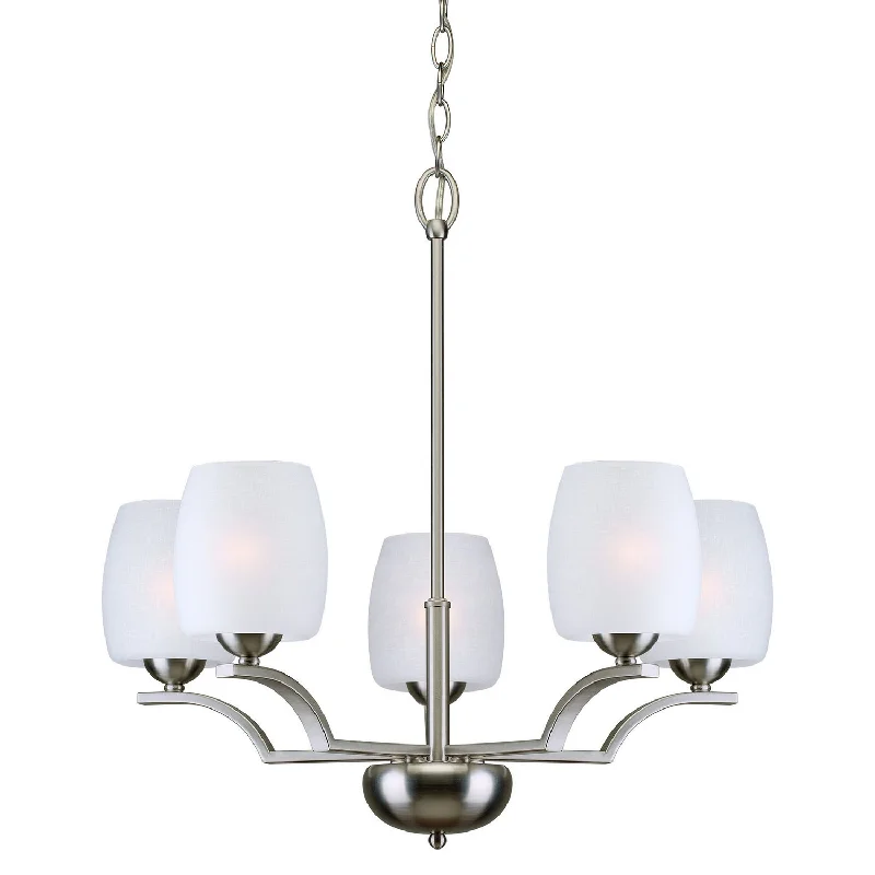 Industrial Iron Chandeliers for Loft - Inspired SpacesIndustrial Iron Chandeliers for Loft - Inspired SpacesForte 2631-05-55 Chandelier Light - Brushed Nickel