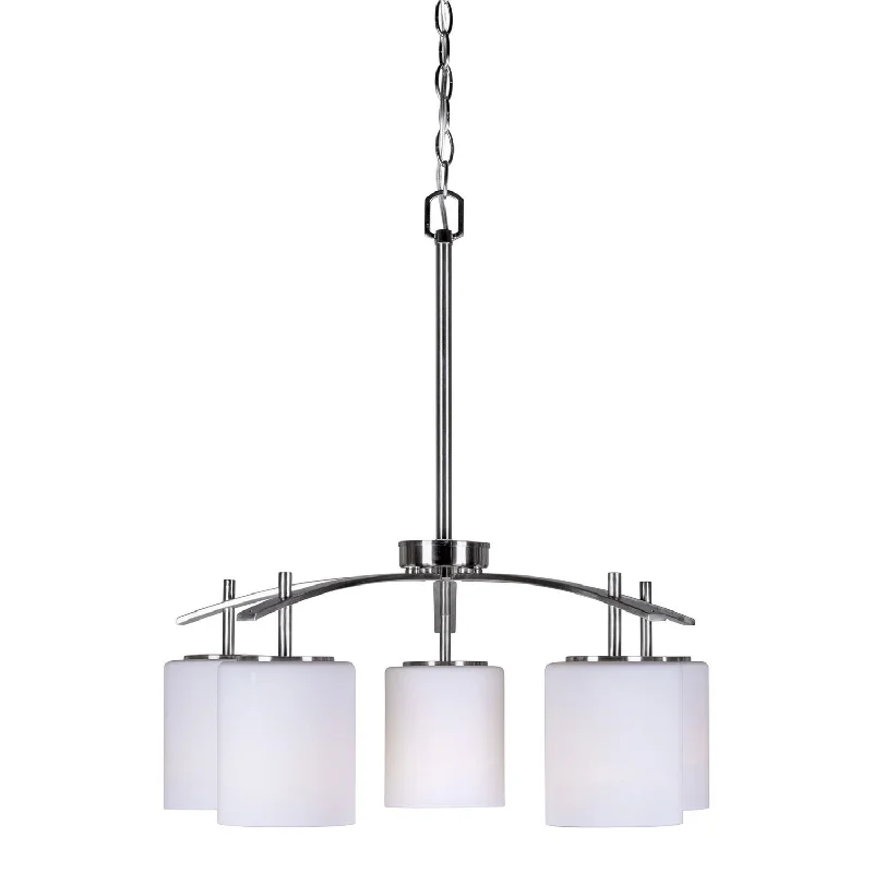 Chandeliers with Colored Glass for a Splash of ColorChandeliers with Colored Glass for a Splash of ColorForte 2635-05-55 Chandelier Light - Brushed Nickel
