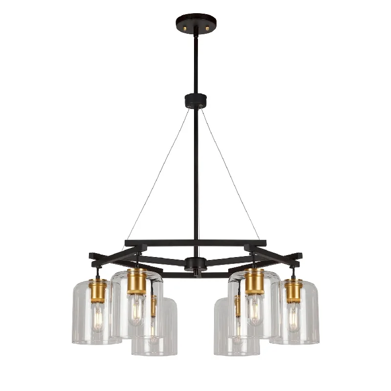 Ceiling - Mounted Chandeliers for Standard CeilingsCeiling - Mounted Chandeliers for Standard CeilingsForte Tyrone 2724-06-62 Chandelier Light - Black and Soft Gold Ceiling - Mounted Chandeliers for Standard CeilingsCeiling - Mounted Chandeliers for Standard CeilingsForte Tyrone 2724-06-62 Chandelier Light - Black and Soft Gold