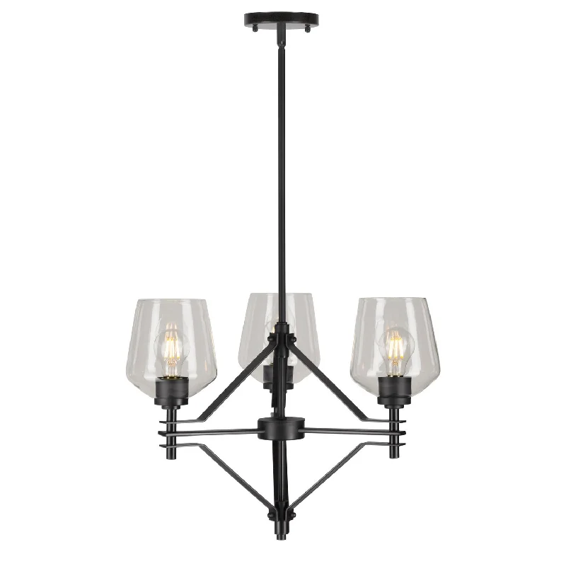 Mid - Century Modern Chandeliers for Vintage AppealMid - Century Modern Chandeliers for Vintage AppealForte Chalice 2743-03-04 Chandelier Light - Black