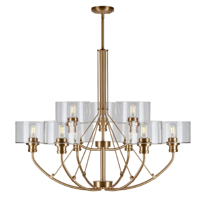 Industrial Iron Chandeliers for Loft - Inspired SpacesIndustrial Iron Chandeliers for Loft - Inspired SpacesForte Zane 2748-09-12 Chandelier Light - Soft Gold