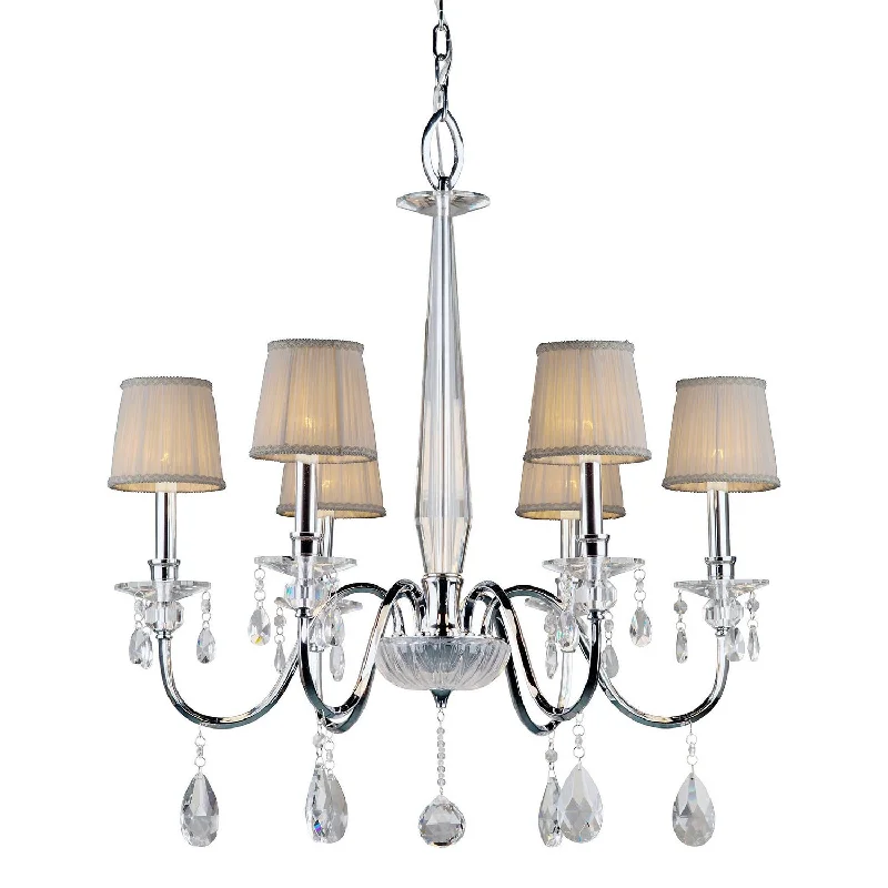 Chandeliers with Metal Frames in Gold FinishChandeliers with Metal Frames in Gold FinishForte 4009-06-05 Chandelier Light - Chrome