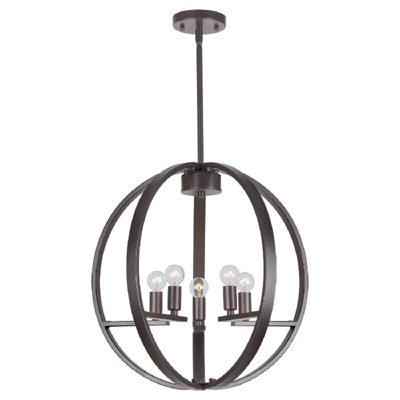 Chandeliers with Metal Frames in Silver FinishChandeliers with Metal Frames in Silver FinishForte 7057-05-32 Chandelier Light - Antique Bronze
