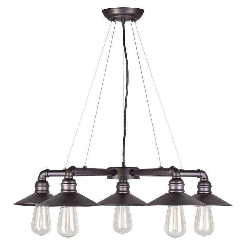 Chandeliers with Colored Glass for a Splash of ColorChandeliers with Colored Glass for a Splash of ColorForte 7059-05-32 Chandelier Light - Antique Bronze