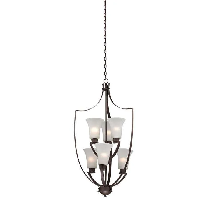 Victorian - Inspired Chandeliers with Ornate DetailsVictorian - Inspired Chandeliers with Ornate DetailsFoyer 6-Light Chandelier in Oil Rubbed Bronze with White Glass Victorian - Inspired Chandeliers with Ornate DetailsVictorian - Inspired Chandeliers with Ornate DetailsFoyer 6-Light Chandelier in Oil Rubbed Bronze with White Glass