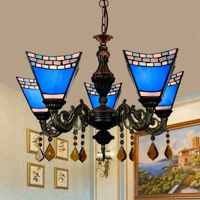 Chandeliers with Metal Frames in Black FinishChandeliers with Metal Frames in Black FinishRetro Geometric Stained Glass Chandelier with Crystal Pendants - 5 Bulbs in Yellow/Blue for Bedroom Chandeliers with Metal Frames in Black FinishChandeliers with Metal Frames in Black FinishRetro Geometric Stained Glass Chandelier with Crystal Pendants - 5 Bulbs in Yellow/Blue for Bedroom
