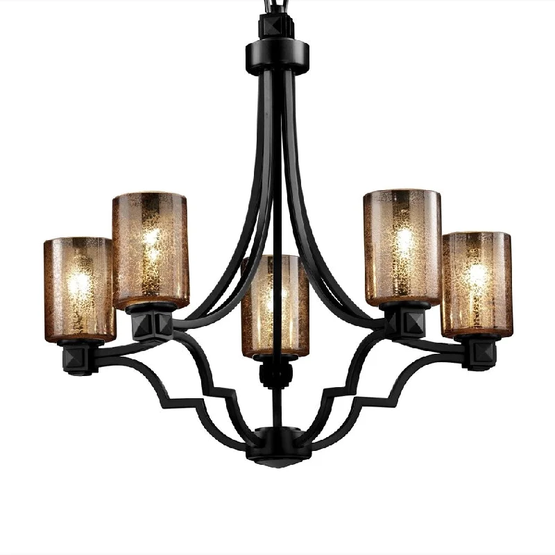 French Country Chandeliers with a Romantic AuraFrench Country Chandeliers with a Romantic AuraJustice Design Fusion Argyle 5-light Matte Black Chandelier, Mercury Cylinder - Flat Rim Shade French Country Chandeliers with a Romantic AuraFrench Country Chandeliers with a Romantic AuraJustice Design Fusion Argyle 5-light Matte Black Chandelier, Mercury Cylinder - Flat Rim Shade