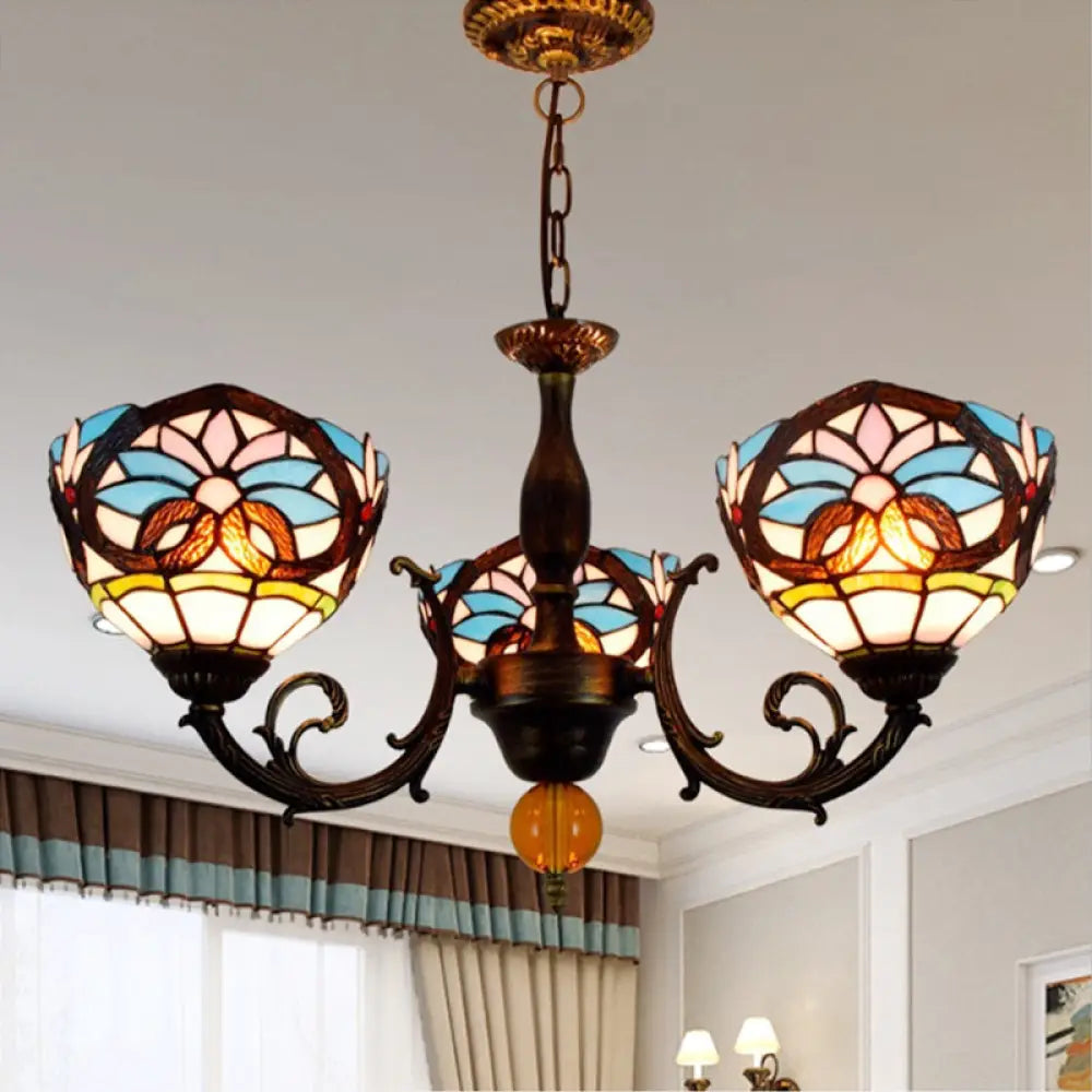 Chandeliers with Frosted Glass for a Softer Light DiffusionChandeliers with Frosted Glass for a Softer Light DiffusionBowl-Shaped Stained Glass Chandelier: Lodge Décor with Crystal Accents, Multicolor Design