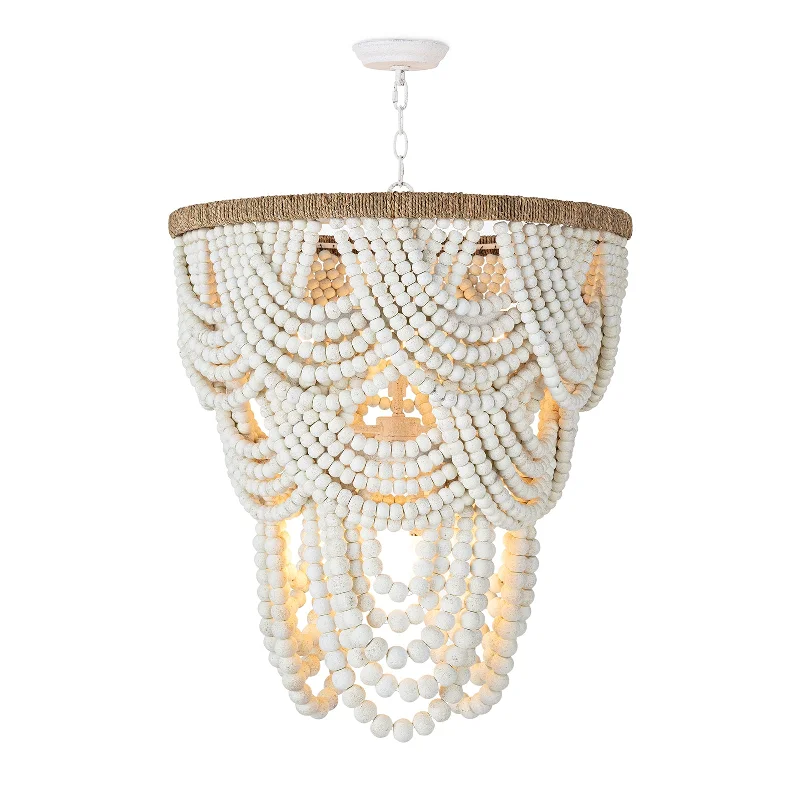 Art Deco Chandeliers for a Retro - Glam LookArt Deco Chandeliers for a Retro - Glam LookLorelei Wood Bead Chandelier (White) By Regina Andrew