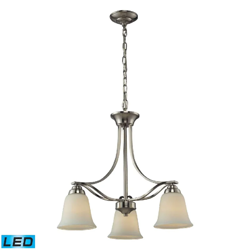 Bohemian - Style Beaded Chandeliers for Eclectic DecorBohemian - Style Beaded Chandeliers for Eclectic DecorMalaga 3 Light Chandelier in Brushed Nickel - LED, 800 Lumens (2400 Lumens Total) with Full Scale Di