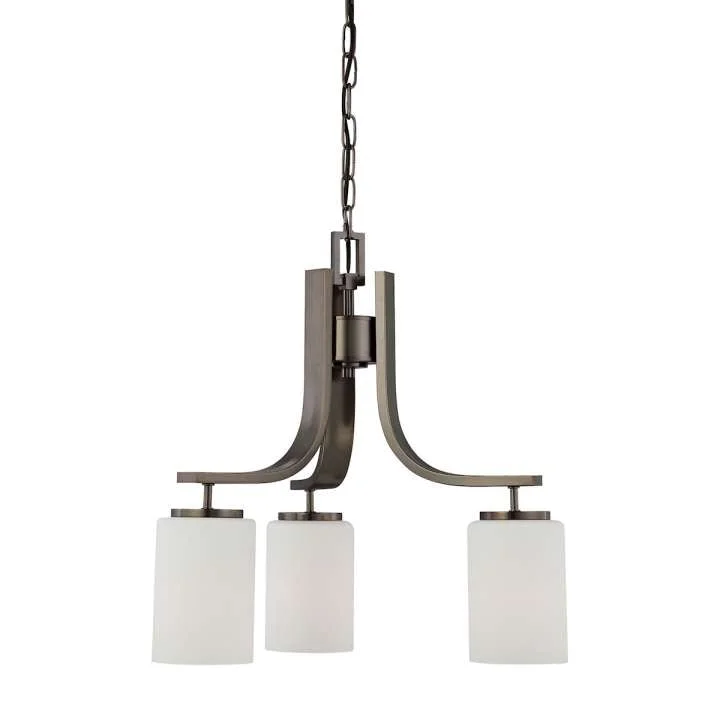 Chandeliers with Colored Glass for a Splash of ColorChandeliers with Colored Glass for a Splash of ColorPendenza 3-Light Chandelier in Oiled Bronze