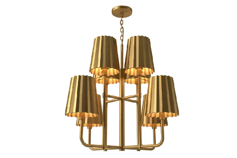 Chandeliers with Metal Frames in Bronze FinishChandeliers with Metal Frames in Bronze FinishMood Lighting PLISSE CH528830 Chandelier