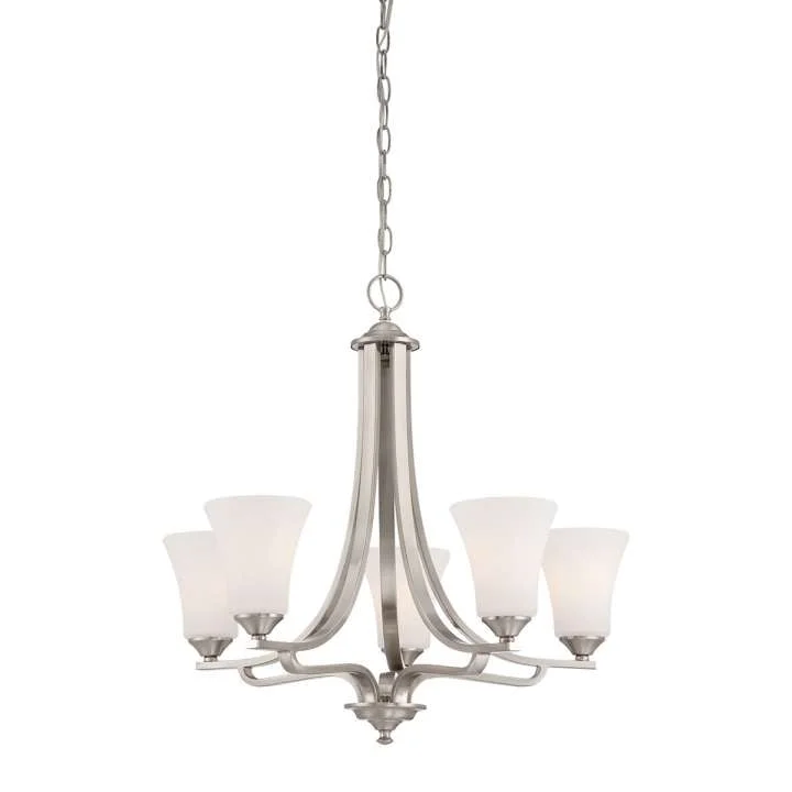 Art Deco Chandeliers for a Retro - Glam LookArt Deco Chandeliers for a Retro - Glam LookTreme 5-Light Chandelier in Brushed Nickel