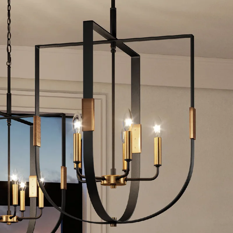 Chandeliers with Candle - Style Bulbs for a Classic AestheticChandeliers with Candle - Style Bulbs for a Classic AestheticUEX2177 Luxe Industrial Chandelier 25''H x 20''W, Matte Black & Satin Brass Finish, Bellevue Collection Chandeliers with Candle - Style Bulbs for a Classic AestheticChandeliers with Candle - Style Bulbs for a Classic AestheticUEX2177 Luxe Industrial Chandelier 25''H x 20''W, Matte Black & Satin Brass Finish, Bellevue Collection