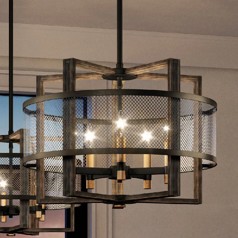 Chandeliers for Living Rooms to Create a Focal PointChandeliers for Living Rooms to Create a Focal PointUEX2384 Luxe Industrial Chandelier 17''H x 22''W, Matte Black and Vintage Brass Finish, Freeport Collection Chandeliers for Living Rooms to Create a Focal PointChandeliers for Living Rooms to Create a Focal PointUEX2384 Luxe Industrial Chandelier 17''H x 22''W, Matte Black and Vintage Brass Finish, Freeport Collection