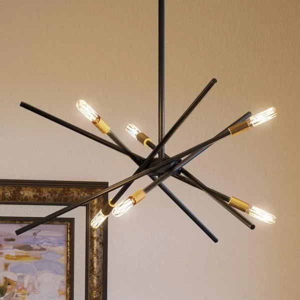 Art Deco Chandeliers for a Retro - Glam LookArt Deco Chandeliers for a Retro - Glam LookUHP2072 Modern Industrial Chandelier, 10-1/2"H x 22-5/8"W, Olde Bronze Finish, Miami Collection