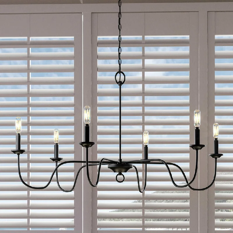 Rustic Wood Chandeliers for Country - Style HousesRustic Wood Chandeliers for Country - Style HousesUHP4081 Traditional Chandelier 24''H x 40''W, Midnight Black Finish, Warwick Collection