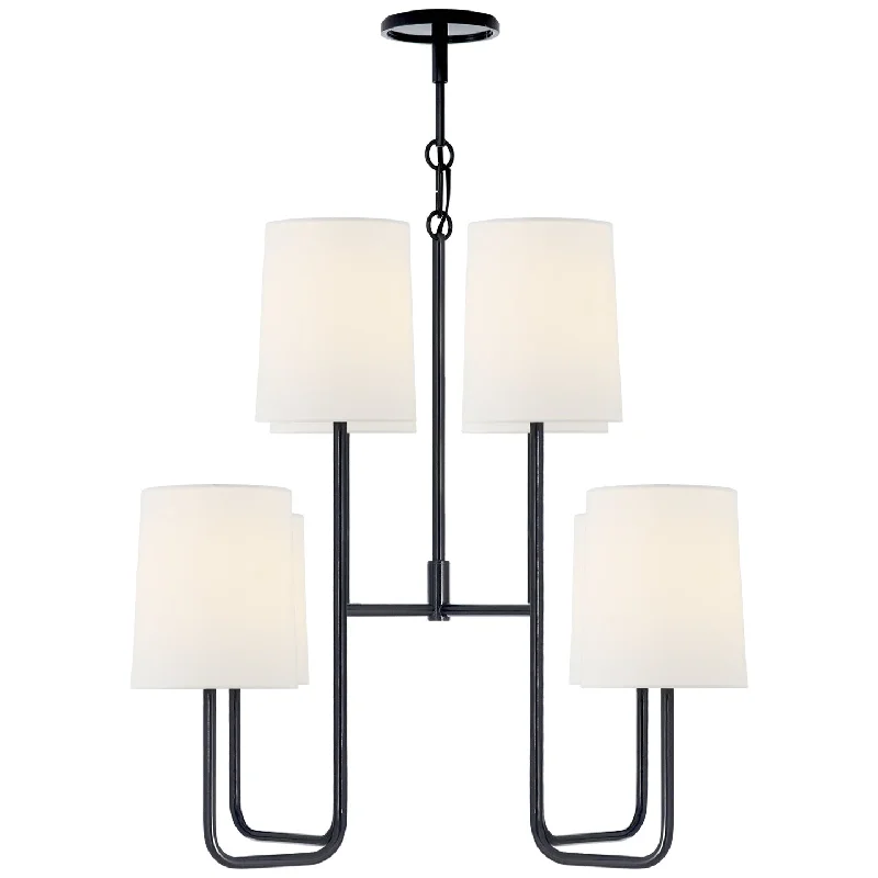 Chandeliers with Metal Frames in Black FinishChandeliers with Metal Frames in Black FinishGo Lightly Eight Light Chandelier