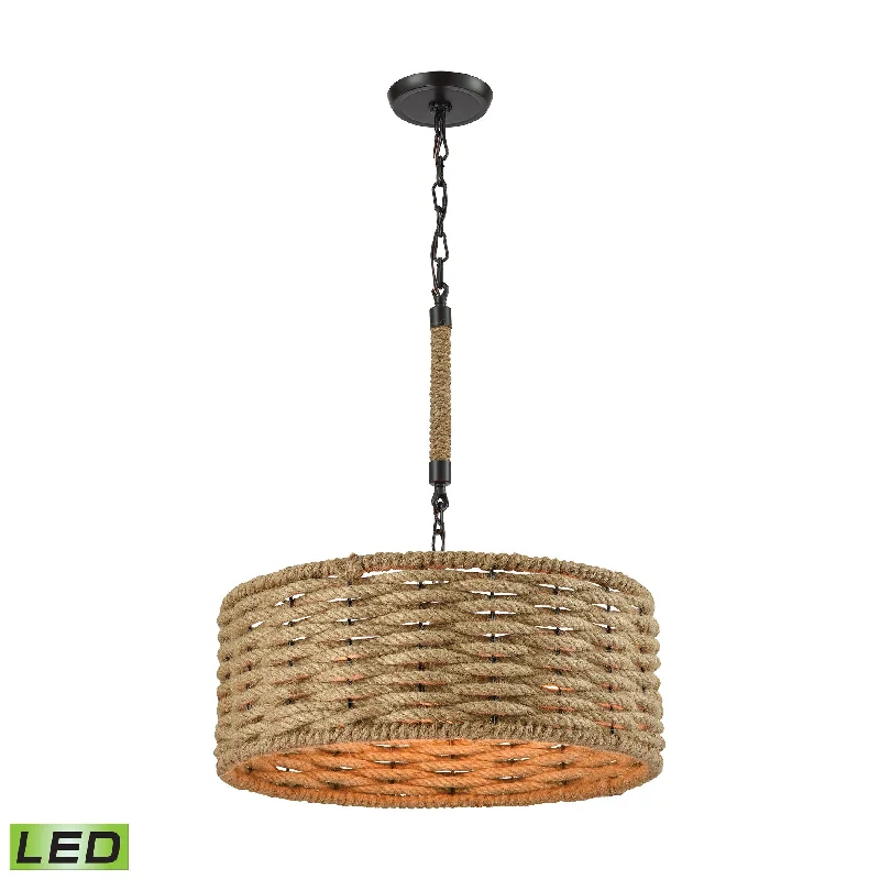 Chandeliers with Venetian Glass for a Luxurious LookChandeliers with Venetian Glass for a Luxurious LookWeaverton 3-Light Chandelier in Oiled Bronze with Natural Rope-wrapped Shade - Includes LED Bulbs ELK Lighting
