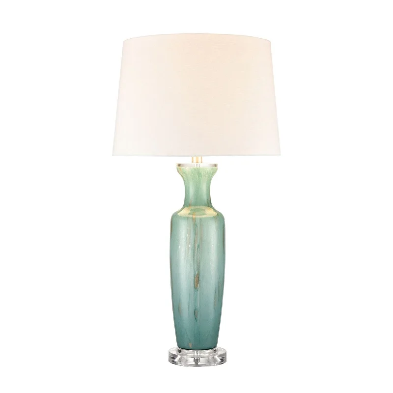 rustic farmhouse table lamps for cozy kitchensrustic farmhouse table lamps for cozy kitchensAbilene glass table lamp in Green (Set of 2)