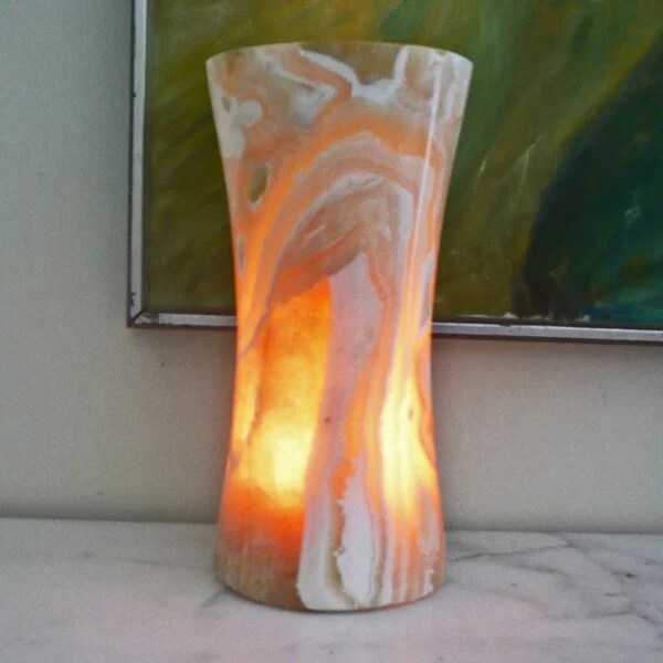 wooden table lamps with natural grain for a warm and organic feelwooden table lamps with natural grain for a warm and organic feelAlabaster Hourglass Lamp (Egypt)