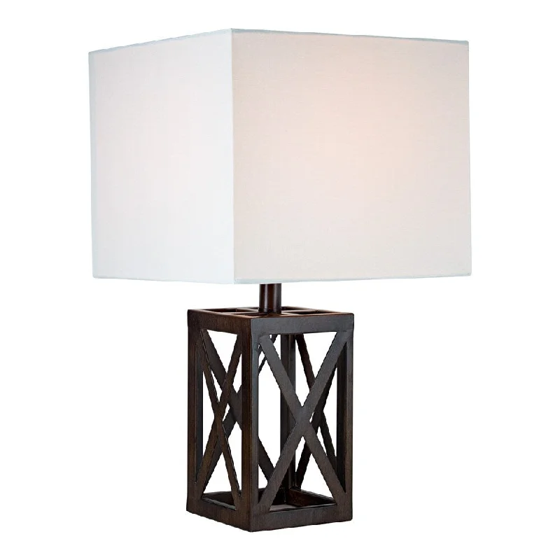 metal table lamps with a matte black finish for a sleek appearancemetal table lamps with a matte black finish for a sleek appearanceAmerican Art Decor Geometric Table Lamp with White Shade