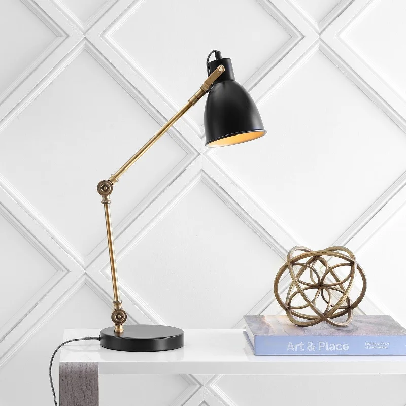 gothic style table lamps with dark finishes for a mysterious lookgothic style table lamps with dark finishes for a mysterious lookBarnes 24" LED Metal Task Lamp, Black/Brass Gold by JONATHAN Y