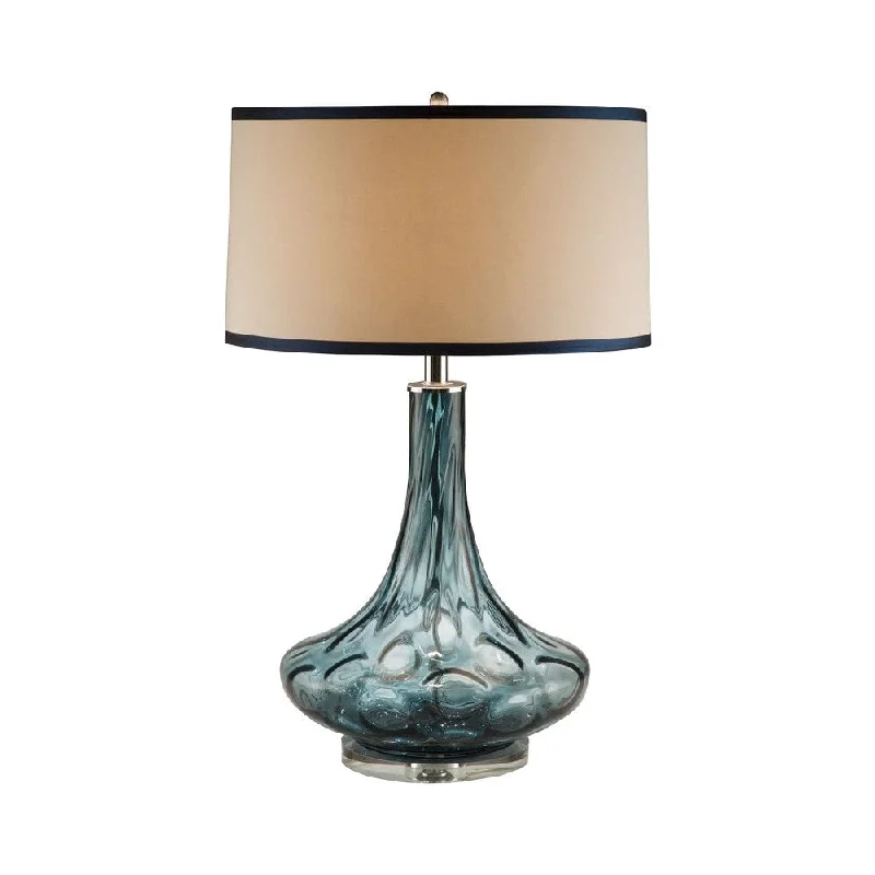 fabric table lamps with a linen shade for a relaxed and breathable lookfabric table lamps with a linen shade for a relaxed and breathable lookBlue Thumb Print Glass Table Lamp