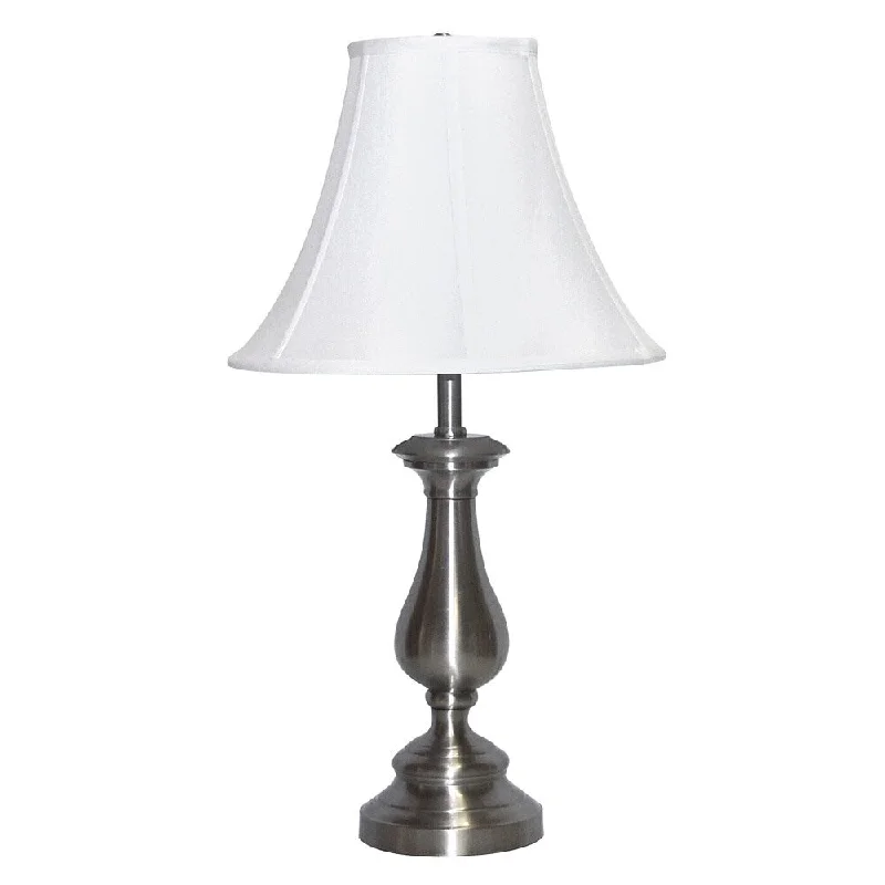 metal table lamps with a matte black finish for a sleek appearancemetal table lamps with a matte black finish for a sleek appearanceBrushed Silver Shantung Bell Shade Traditional Table Lamp
