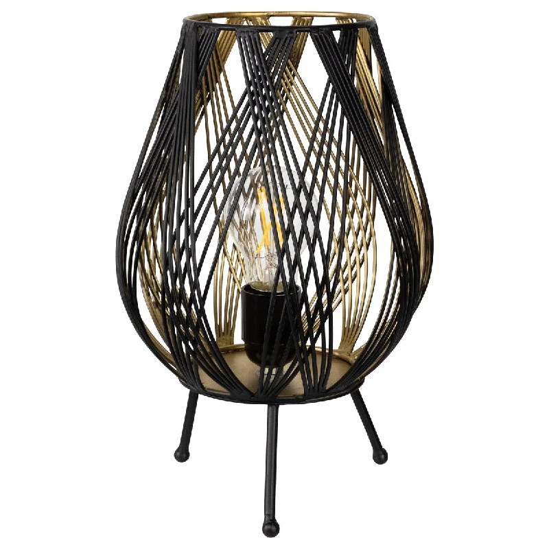 fabric table lamps with a linen shade for a relaxed and breathable lookfabric table lamps with a linen shade for a relaxed and breathable lookCage-Style Iron Table Lamp - 12" - Black and Gold - 12