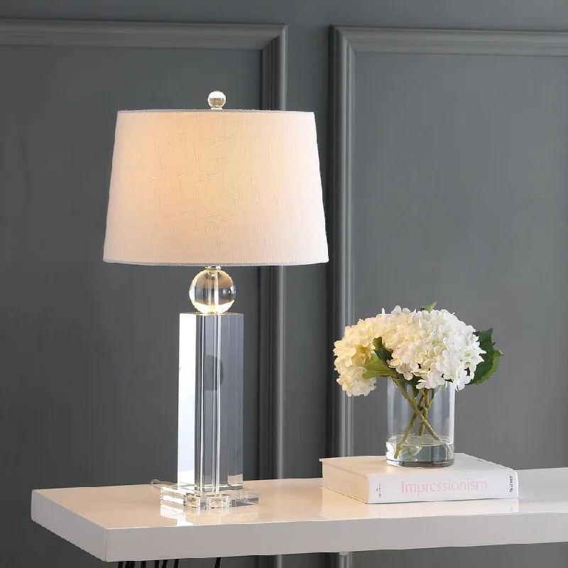 rustic farmhouse table lamps for cozy kitchensrustic farmhouse table lamps for cozy kitchensCharlotte 28.5" Crystal LED Table Lamp, Clear by JONATHAN Y