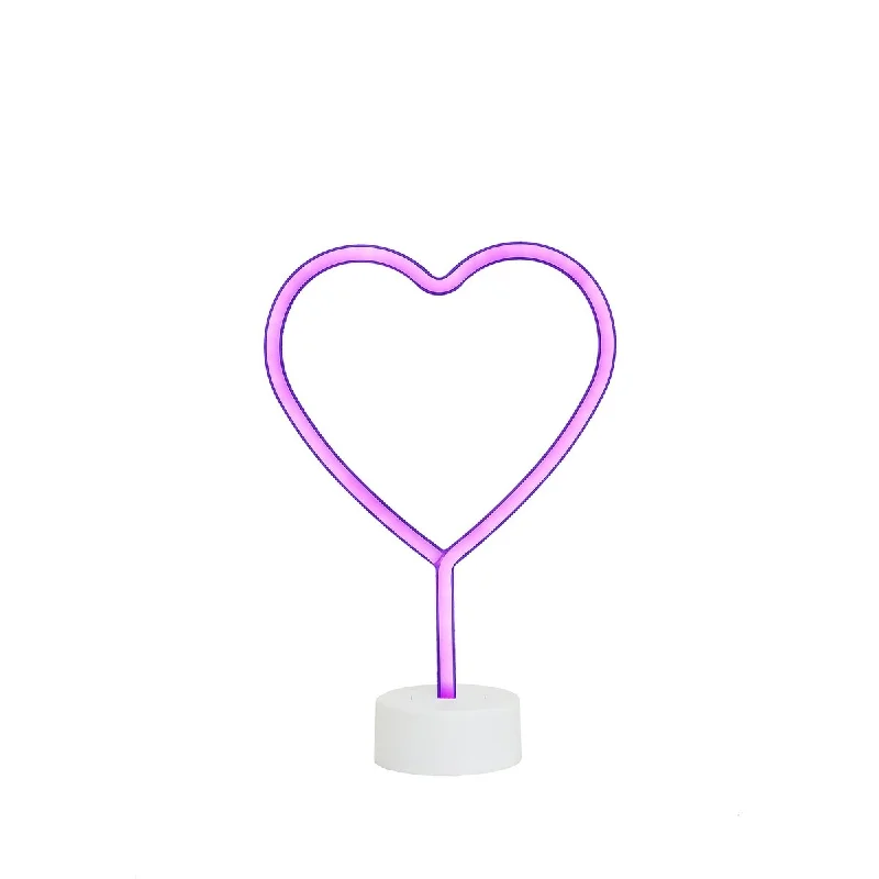 metal table lamps with a matte black finish for a sleek appearancemetal table lamps with a matte black finish for a sleek appearanceCocus Pocus Heart LED Neon Desk Lamp