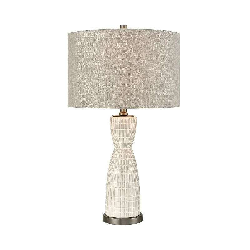 leather table lamps with a distressed texture for a rugged charmleather table lamps with a distressed texture for a rugged charmCountess of Cork Table Lamp in Off-White and Pewter