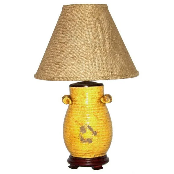 rustic farmhouse table lamps for cozy kitchensrustic farmhouse table lamps for cozy kitchensCrown Lighting 1-light Honey Mustard Pot Table Lamp