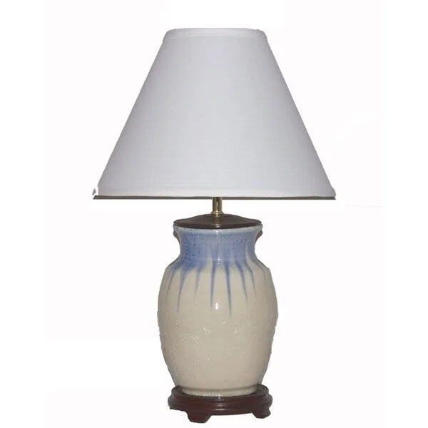 fabric table lamps with a linen shade for a relaxed and breathable lookfabric table lamps with a linen shade for a relaxed and breathable lookCrown Lighting 1-light White/Blue Ceramic Table Lamp