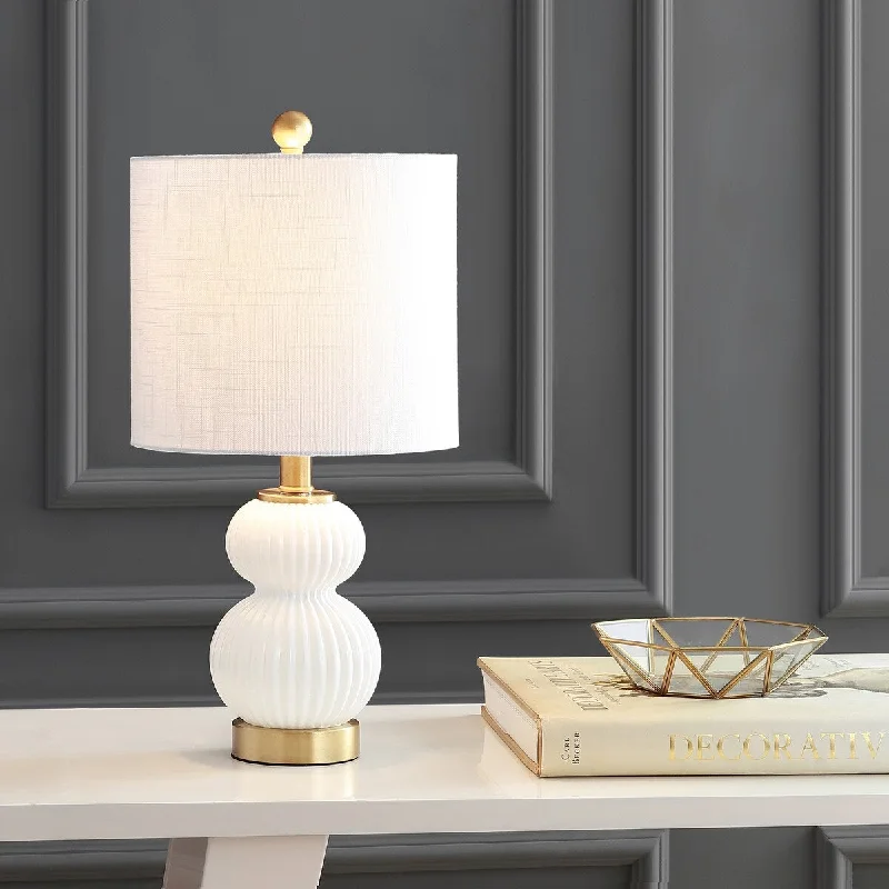 fabric table lamps with a linen shade for a relaxed and breathable lookfabric table lamps with a linen shade for a relaxed and breathable lookDaphne 20" Ribbed Metal/Glass LED Table Lamp, White/Brass by JONATHAN Y
