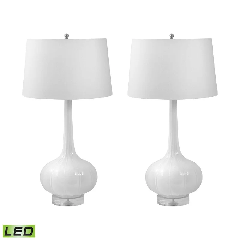 crystal table lamps with dazzling prisms for a glamorous effectcrystal table lamps with dazzling prisms for a glamorous effectDel Mar Porcelain Table Lamp In White (Set of 2) - LED