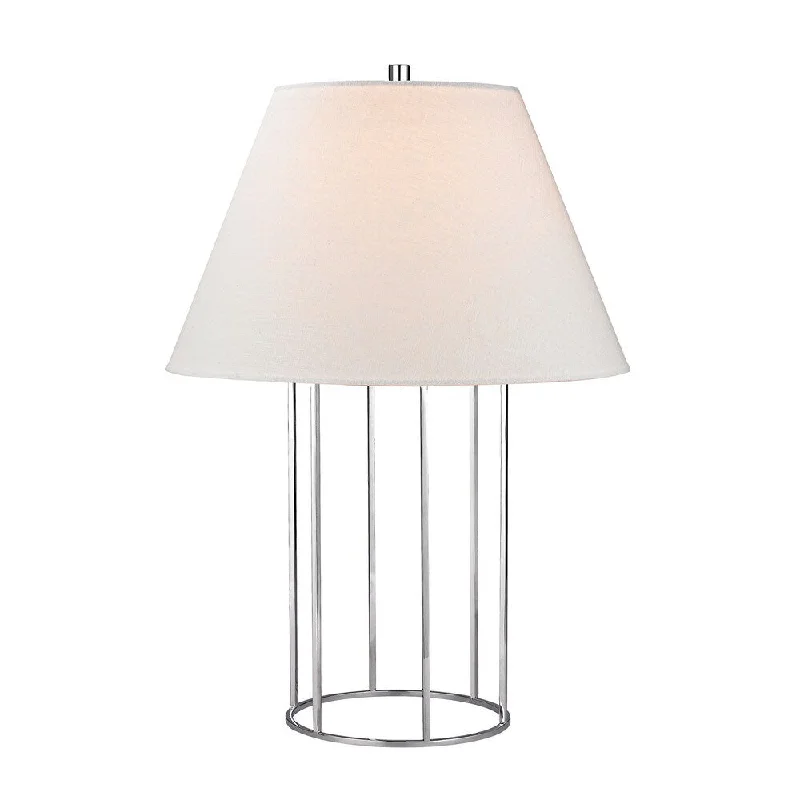 metal table lamps with a matte black finish for a sleek appearancemetal table lamps with a matte black finish for a sleek appearanceDimond Barrel Frame Polished Chrome Table Lamp