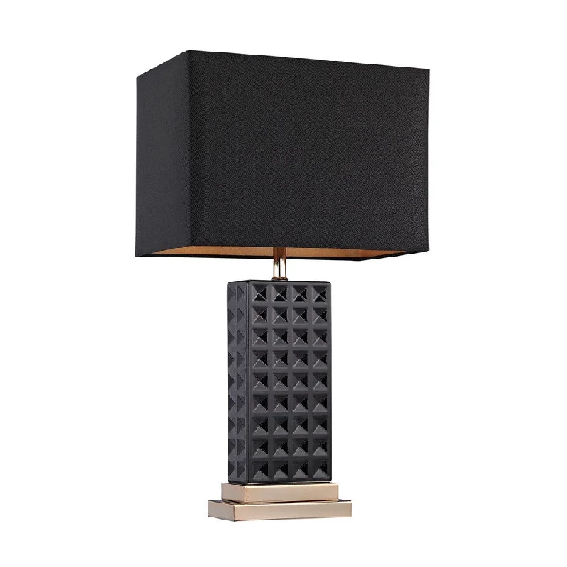 leather table lamps with a distressed texture for a rugged charmleather table lamps with a distressed texture for a rugged charmDimond Black Stud Ceramic Lamp