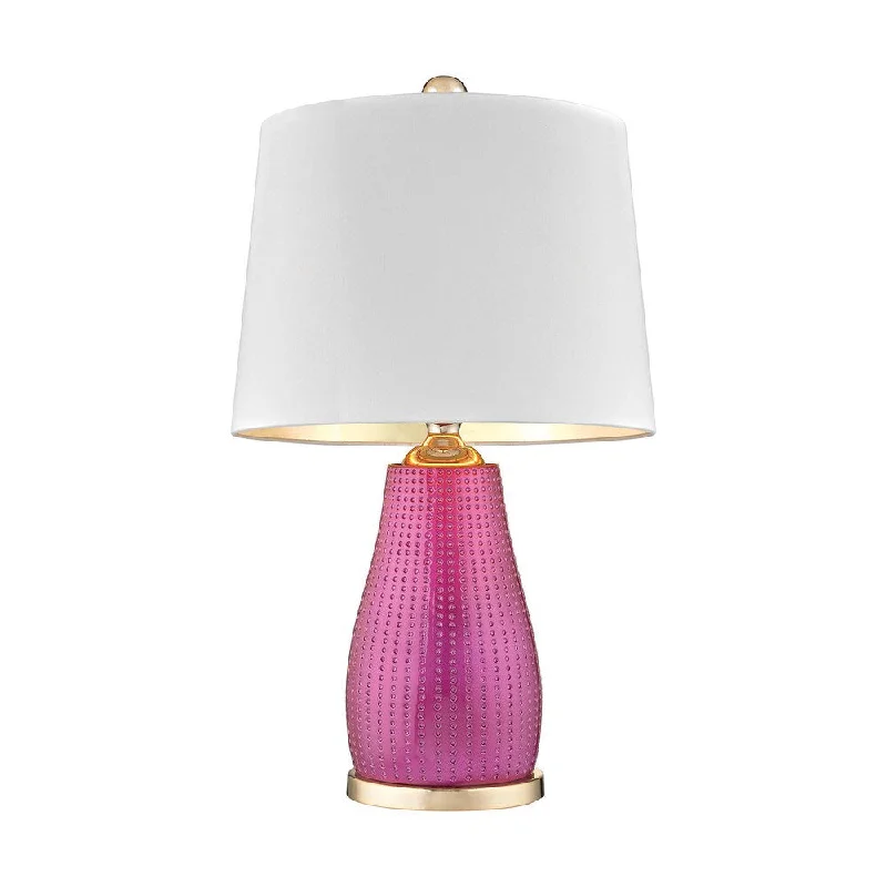 rustic farmhouse table lamps for cozy kitchensrustic farmhouse table lamps for cozy kitchensDimond Lighting Brigitte Pink Metal Table Lamp with White Shade