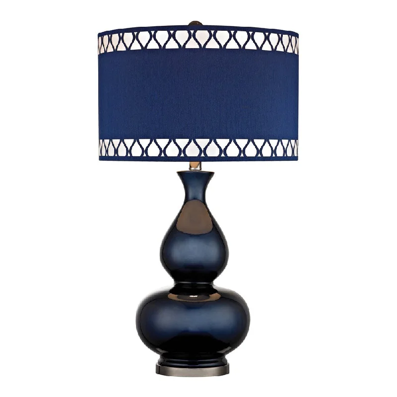 ceramic table lamps with hand painted designs for an artistic touchceramic table lamps with hand painted designs for an artistic touchDimond Navy Blue 1-light Gourd Lamp