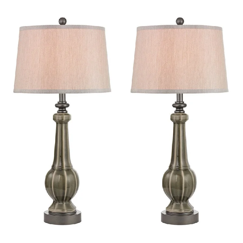 gothic style table lamps with dark finishes for a mysterious lookgothic style table lamps with dark finishes for a mysterious lookDimond Sailsbury s Georgia Grey Glaze - Set of 2 Table Lamp