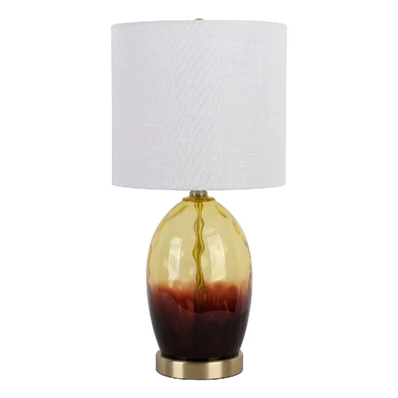 leather table lamps with a distressed texture for a rugged charmleather table lamps with a distressed texture for a rugged charmEl Decor Amber and Brass Glass Lamp with LED Bulb