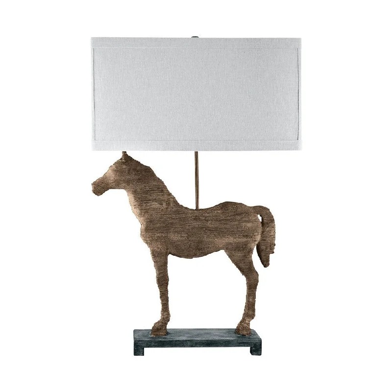 leather table lamps with a distressed texture for a rugged charmleather table lamps with a distressed texture for a rugged charmElk Lighting Carved Horse Table Lamp